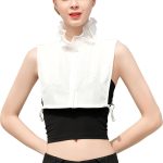 ⁦NALACAL Fake Collar Lady Ruffles Turtle Neck False Shirt Collar Detachable Doll Lapel Blouse Half Shirts False Collar Stand Top Elegant for Women's Girl's⁩ - الصورة ⁦2⁩