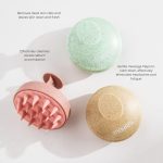 ⁦Hair Washing and Mohani Scalp Massage Brush with Soft Silicone Bristles and Wheat Straw | Scalp Massager for Hair Growth Promote | Head Massage Brush Against Dandruff | Green Hair Massage Brush⁩ - الصورة ⁦4⁩
