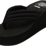 انبوفير صندل شاطئ بكعب عريض عالي للنساء