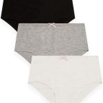 سروال داخلي قصير من الخيزران للبنات من جرين تريت، GUHGT028، عبوة من 3 قطع