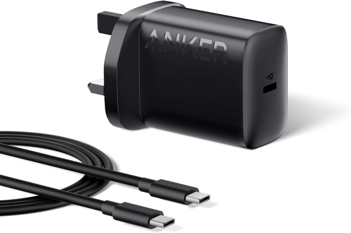 انكر قابس USB C، شاحن USB C 25 واط مع كيبل USB-C، يدعم الشحن السريع PPS لايفون 16/16 برو/16 برو ماكس/15، سامسونج S25/S24+/S24/S23 الترا/S23+/S23/S22/S21/S20/نوت 20 (كيبل بطول 5 اقدام)