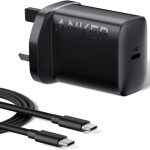 انكر قابس USB C، شاحن USB C 25 واط مع كيبل USB-C، يدعم الشحن السريع PPS لايفون 16/16 برو/16 برو ماكس/15، سامسونج S25/S24+/S24/S23 الترا/S23+/S23/S22/S21/S20/نوت 20 (كيبل بطول 5 اقدام)