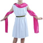 زي توجا اليوناني للاطفال الاولاد والبنات، فستان روماني قديم للإلهة اليونانية واليونانية ميثوس الفيلسوف وروما، فستان تنكري روماني مناسب للاولاد والبنات 135-155 سم