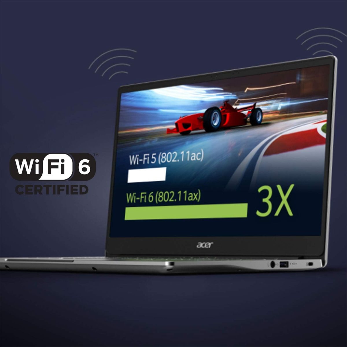 ⁦ايسر لابتوب سويفت 3 انتل ايفو رفيع وخفيف بشاشة FHD 14 انش ومعالج انتل كور i7-1165G7 وبطاقة عرض مرئي انتل ايرس اكس اي 8GB LPDDR4X و256GB NVMe SSD وواي فاي 6 وقارئ بصمة وكيبورد باضاءة خلفية⁩ - الصورة ⁦7⁩
