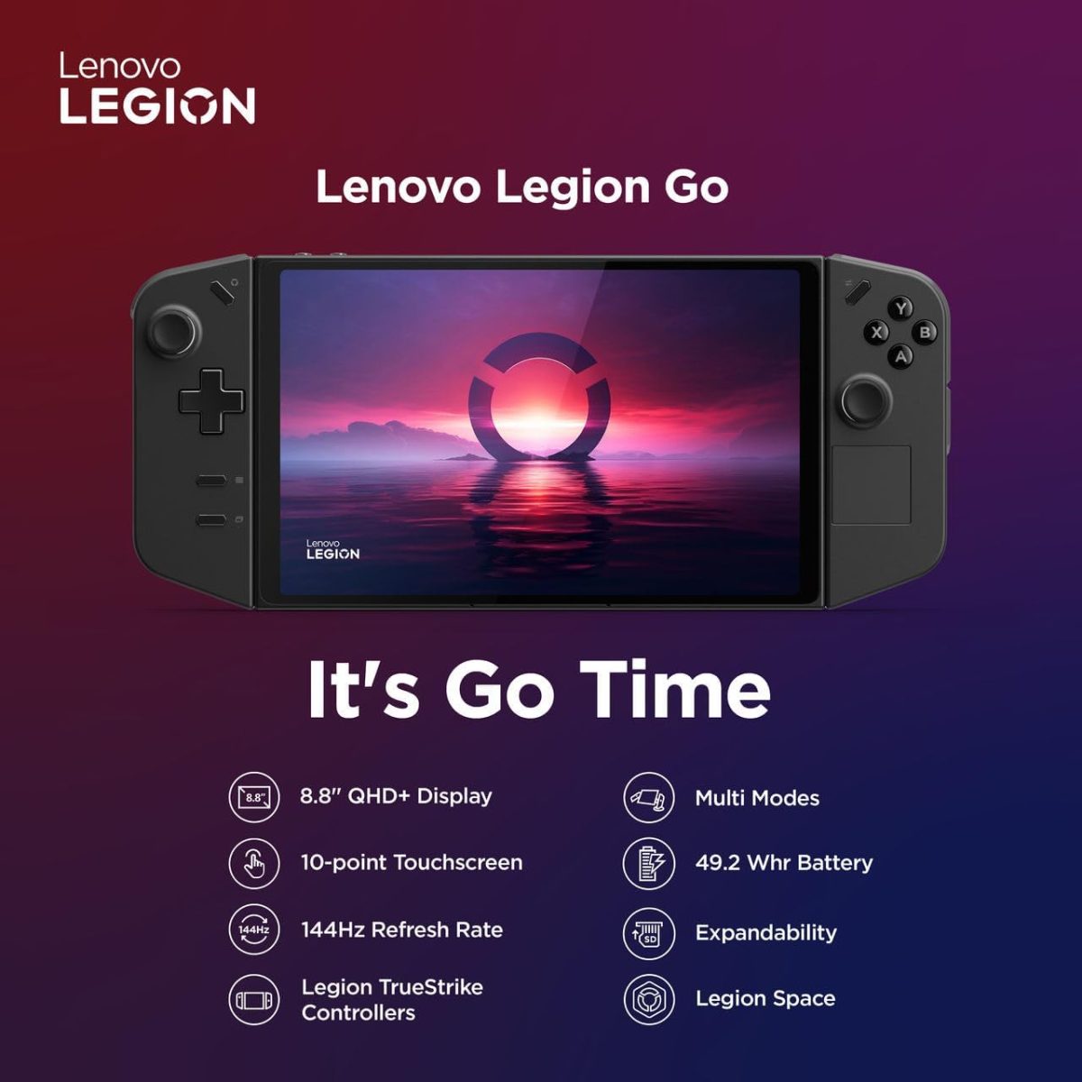 ⁦لينوفو لابتوب العاب محمول من ليجن جو، معالج AMD رايزن Z1 اكستريم وRAM 16GB وSSD 512GB ووحدة معالجة رسومات AMD راديون مدمجة وشاشة 8.8 انش WQXGA 144Hz وويندوز 11 [83E10055AX] حماية من الاضرار العرضية⁩ - الصورة ⁦4⁩