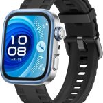 سوار سيليكون من فورتبولي متوافق مع ساعة هواوي فيت 4/4 برو 2025، سوار حلقي كلاسيكي من السيليكون، اساور معصم ناعمة وجيدة التهوية بدون فجوات لساعة هواوي فيت 4/4 برو 2025 (اسود)