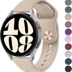 فانكل اساور متوافقة مع ساعة سامسونج جالكسي 6/5/4 مقاس 40/44 ملم، سوار ساعة جالكسي 6 كلاسيك 43 متر/47 ملم، 20 ملم، سوار رياضي من السيليكون الناعم لساعة جالكسي 6 باند للنساء والرجال