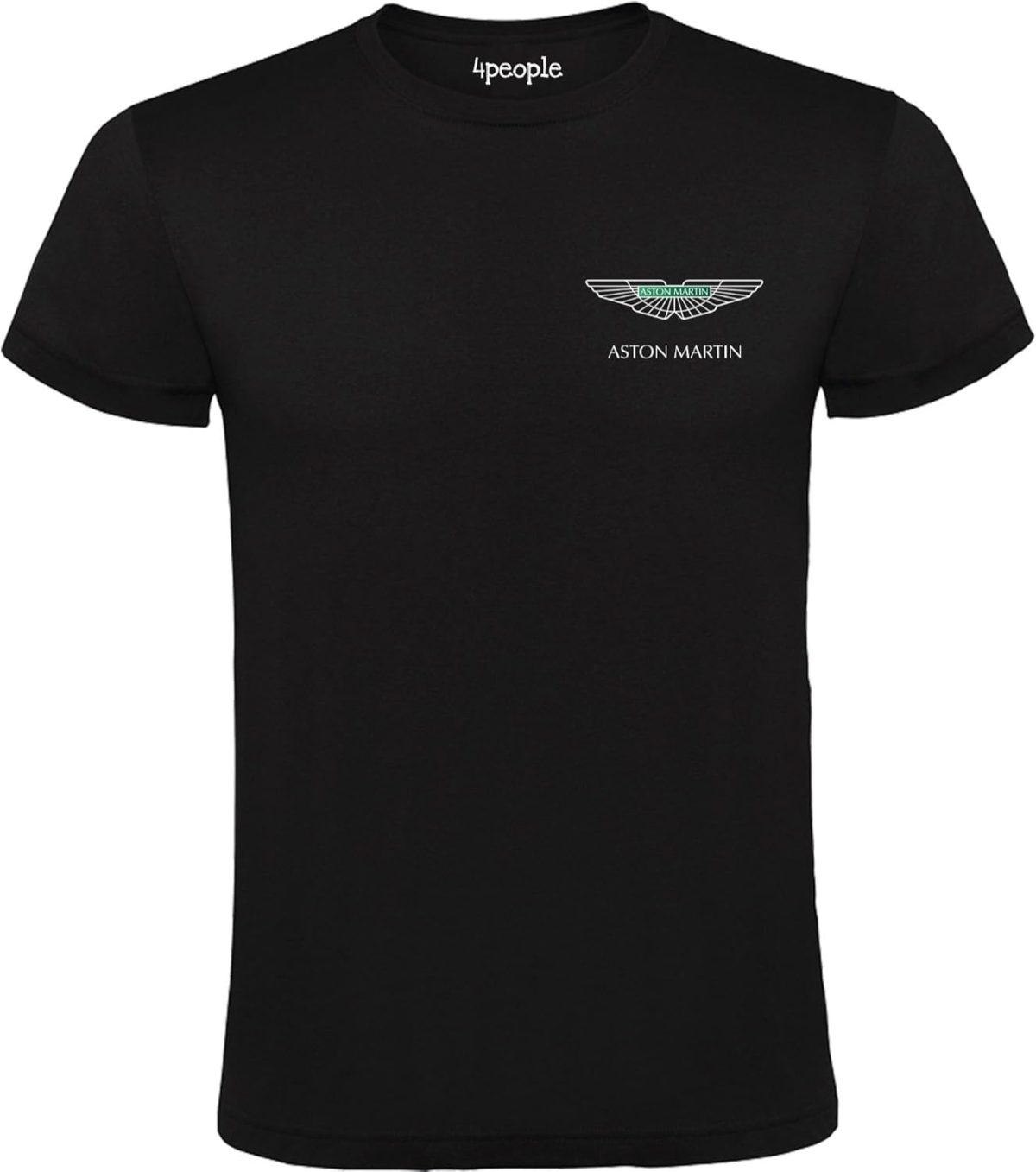 تي شيرت اسود بشعار استون مارتن للرجال - 100% قطن، متوفر بمقاسات S M L XL XXL: الأناقة والراحة في كل نزهة