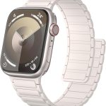 فانكل سوار سيليكون مغناطيسي متوافق مع سوار ساعة ابل 49/45/44/42/41/40/38 ملم، اساور سيليكون مصممة لسلسلة اي ووتش الترا/8/7/6/5/4/3/2/1/SE للنساء والرجال