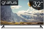 جراتوس تلفزيون LED ذكي 32 بوصة بدون حواف HD مع ريسيفر مدمج DVB T2/S2، اندرويد 12، 2 USB، 2 HDMI، دقة عالية، صوت فائق، موديل LT32A23H