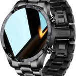 فيليكو ساعة ذكية للرجال بشاشة لمس كاملة 1.3 انش بتصنيف IP67 لمقاومة المياه والغبار من الستانلس ستيل لتتبع النشاط واللياقة البدنية