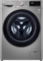 LG غسالة تجفيف بتحميل امامي 10 كجم و7 كجم تجفيف 1400 دورة في الدقيقة، فضي - F4V5Rgp2T 'ضمان لمدة عام واحد على الاقل'