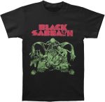 تي شيرت اسود مطبوع عليه عبارة Black Sabbath Sabbath Bloody Sabbath