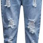 كيدز كول سبيس بنطلون جينز عصري للبنات بفتحات ممزقة
