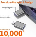 ⁦محول USB C الى USB من اريكيجي [عبوتين]، محول ثاندربولت 3 الى USB 3.0 او تي جي متوافق مع ماك بوك برو وبيكسل بوك والمزيد من الاجهزة من النوع سي (اسود)⁩ - الصورة ⁦5⁩
