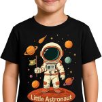 تي شيرت للاطفال من الجنسين بتصميم رائد فضاء صغير من يلا ستريت للاولاد والبنات مصنوع من القطن بنسبة 100% جيد التهوية 190 غرام لكل متر مربع