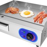 تايميكو شواية كهربائية تجارية من الستانلس ستيل للمطبخ بقدرة 3 كيلو واط للقلي والبرجر ولحم الخنزير المقدد والبيض والشواء (مسطحة بالكامل)