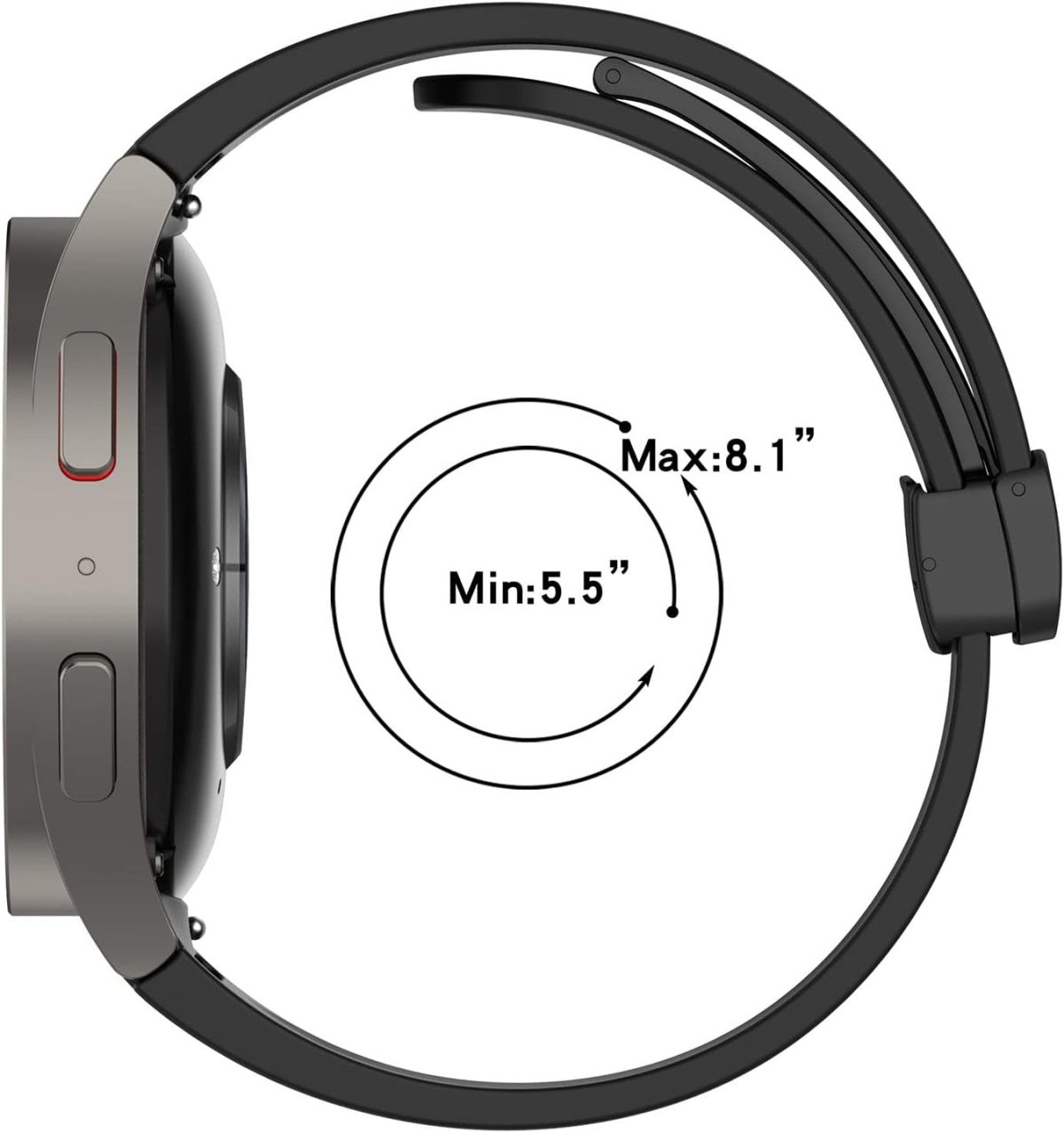 ⁦LEIXIUER 2 Pack 20mm Magnetic Strap for Samsung Galaxy Watch 6 40mm 44mm 43mm 47mm/5 Pro Band 45mm/Galaxy Watch 5 4 44mm 40mm/4 Classic 42mm 46mm Sport Silicone Strap with Magnetic Folding Buckle⁩ - الصورة ⁦7⁩