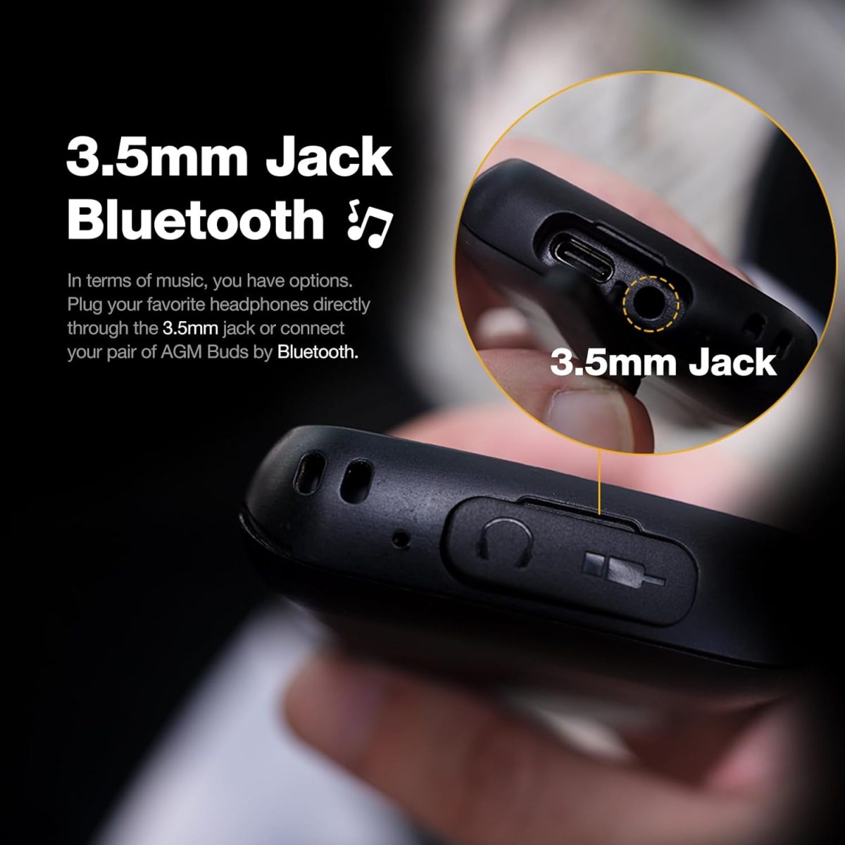 ⁦ايه جي ام هاتف اساسي متين M9 4G بزر كبير لكبار السن، مقاوم للماء IP68/IP69K، مقاوم للسقوط، خطوط، اتصال سريع، 3 فتحات بطاقات، راديو اف ام، شعلة، بطارية 1000mAh⁩ - الصورة ⁦7⁩