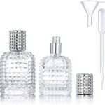 سيوسى زجاجة بخاخ عطر زجاجية للسفر، عبوة من قطعتين سعة 30 مل 50 مل، بخاخ عطر اناناس قابل لاعادة الملء، زجاجات فارغة شفافة محمولة قابلة لاعادة الملء، مع 4 موزعات عطور