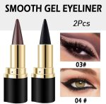 ⁦Kaely 2Pcs Black Brown Gel Eyeliner Pencil, Natural Black Eyeliner Cream for Women, Eye Liner Waterproof Smudge Proof, Smoky Eyeshadow Stick Makeup⁩ - الصورة ⁦2⁩