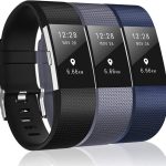 عبوة من 3 اساور مقاومة للماء متوافقة مع ساعة فيتبيت تشارج 2