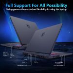 ⁦MSI لابتوب العاب فيكتور 16 HX RTX 5080 16 انش QHD+ 240Hz الترا 9 275HX (افضل من i9-14900HX)، انفيديا جيفورس RTX 5080 AI برو، 64GB DDR5، 4TB SSD، اضاءة خلفية RGB، حزمة مع مبرد قابل للطي⁩ - الصورة ⁦6⁩