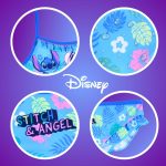 ⁦Disney Stitch and Angel Girls' Bikini, Two Piece Swimsuit, Sizes 3 to 8 Years⁩ - الصورة ⁦6⁩
