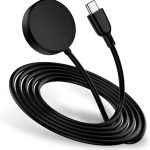 شاحن ساعة سامسونج بمنفذ USB C للشحن السريع لساعة سامسونج جالكسي 8/8 كلاسيك/7/6 كلاسيك/6/5 برو/5/4/4 كلاسيك/3/اكتيف 2/اكتيف 1، قاعدة شحن لاسلكية مغناطيسية مع سلك كابل من النوع C بطول 3 قدم