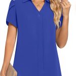 بوبيونج قمصان هينلي للنساء لربيع وصيف 2023 بازرار علوية، بلوزة كاجوال باكمام قصيرة/ بدون اكمام