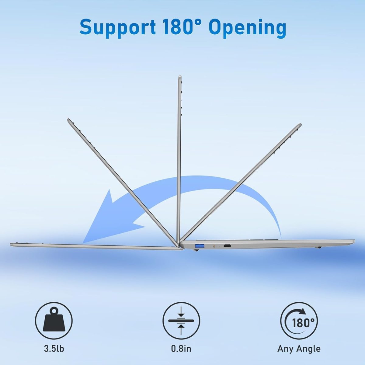 ⁦لابتوب العاب 14 انش من فونيت، لابتوب 2025 ويندوز 11 برو، 8GB RAM 256GB SSD، معالج انتل الجيل 11 N5095 (حتى 2.9GHz)، FHD 1920×1080، بلوتوث 4.2⁩ - الصورة ⁦4⁩