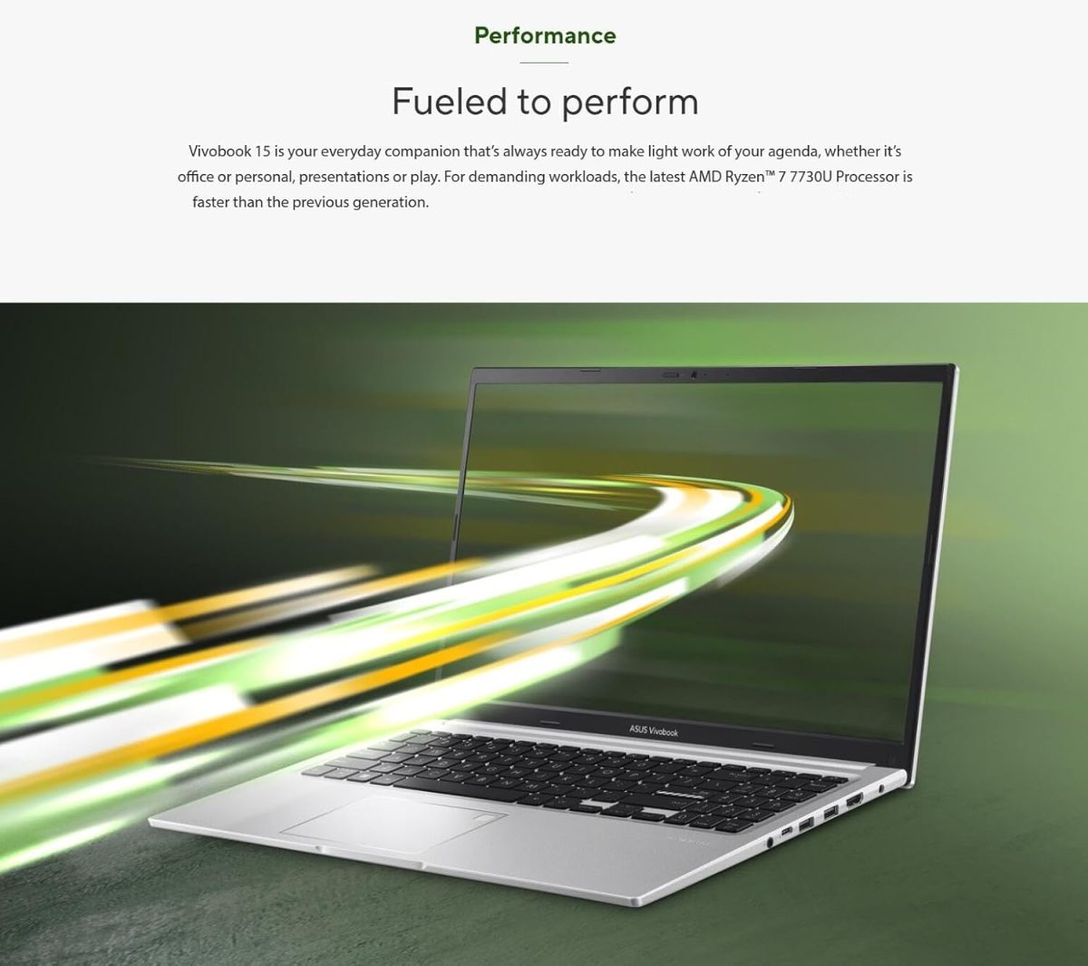 ⁦اسس لابتوب فيفو بوك رفيع 14 انش FHD، احدث 10 نوى i5-1334U، بطاقة رسومات انتل UHD، USB C، كاميرا ويب، موديل 2025، ويندوز 11 (R7 7730U)⁩ - الصورة ⁦4⁩
