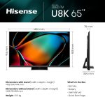 ⁦هايسينس تلفزيون ULED 65 بوصة - U8K - 144Hz RR، ميني LED برو، لون كوانتوم دوت، دولبي فيجن اي كيو، دولبي اتموس، نظام تشغيل فيدا U7⁩ - الصورة ⁦3⁩