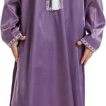سيور ثوب عربي باكمام طويلة للاولاد، رداء اسلامي، عباية قفطان، ثوب مطرز بتصميم شرق اوسطي مع جيوب