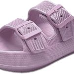 صندل للنساء، شبشب منزلي مقاوم للماء بابزيم مزدوج، شبشب خفيف الوزن قابل للتعديل ومضاد للانزلاق للحمام والمنزل والاماكن الخارجية