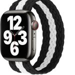 دادو سوار مضفر سولو لوب من النايلون لساعة ابل، سوار مرن لسلسلة الترا 2 | 9 | 8 الترا | 8 | 7 | 6 | 5 | 4 | 3 | SE مع وصلات معدنية