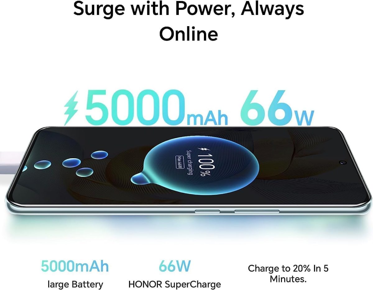 ⁦اونر هاتف ذكي 90 5G، كاميرا ثلاثية 200MP، شاشة AMOLED منحنية 6.7 انش 120Hz، ذاكرة RAM 12GB + ذاكرة روم 512GB، بطارية 5000mAh، شحن فائق 66 واط، شريحتين اتصال، اخضر زمردي (مجدد)⁩ - الصورة ⁦2⁩
