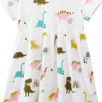 فستان صيفي باكمام قصيرة للبنات الصغيرات من عمر 2-7 سنوات