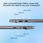 ⁦بي ماكس لابتوب للالعاب بشاشة 14 انش LPDDR4 سعة 8GB وSSD سعة 256GB، لابتوب للالعاب N5000 (حتى 2.7Ghz)، لابتوب⁩ - الصورة ⁦7⁩