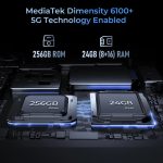 ⁦اماف هاتف ذكي اوكيتيل WP33 برو 5G مع حماية ثلاثية، مكبر صوت وسائط متعددة 136 ديسيبل، شاشة 6.6 انش FHD+ 24GB + 256GB، بطارية كبيرة 22000mAh، كاميرا 64 ميجابكسل، ان اف سي/جي بي اس⁩ - الصورة ⁦2⁩