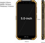 ⁦يوليفون هاتف ذكي متين ارمور X6 برو غير مقفل، 8GB 32GB، تمديد 128GB، اندرويد 12، شاشة قوية 5 انش، كاميرا مقاومة للماء 13MP، ان اف سي، 4000mAh، التعرف على الوجه، او تي جي، اصدار المملكة المتحدة، برتقالي⁩ - الصورة ⁦3⁩