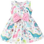 ريتسوجو فستان ايه لاين للفتيات الصغيرات بعقدة فيونكة للبنات الصغيرات، فساتين كاجوال للبنات الصغيرات للحفلات من عمر 1-8 سنوات