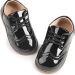 كيدز سن حذاء رسمي من قماش اوكسفورد برباط للزي المدرسي بدون كعب (للاطفال الصغار/الاطفال الصغار)