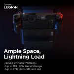 ⁦لينوفو لابتوب العاب محمول من ليجن جو، معالج AMD رايزن Z1 اكستريم وRAM 16GB وSSD 512GB ووحدة معالجة رسومات AMD راديون مدمجة وشاشة 8.8 انش WQXGA 144Hz وويندوز 11 [83E10055AX] حماية من الاضرار العرضية⁩ - الصورة ⁦12⁩