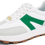 لاكي ستيب حذاء رياضي عصري بنعل سميك للنساء، حذاء رياضي كلاسيكي كاجوال برباط علوي انيق للتنس والجري والمشي