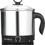 كينبيري غلاية كهربائية متعددة الاستخدامات 600 واط سعة 1.8 لتر، فضي