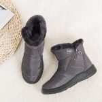 ⁦Women Snow Boots Winter, Ladies Solid Ankle Short Boots Waterproof Footwear Warm Shoes⁩ - الصورة ⁦6⁩