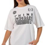 Styli Women's Slogan Printed Oversized Round Neck T-Shirt