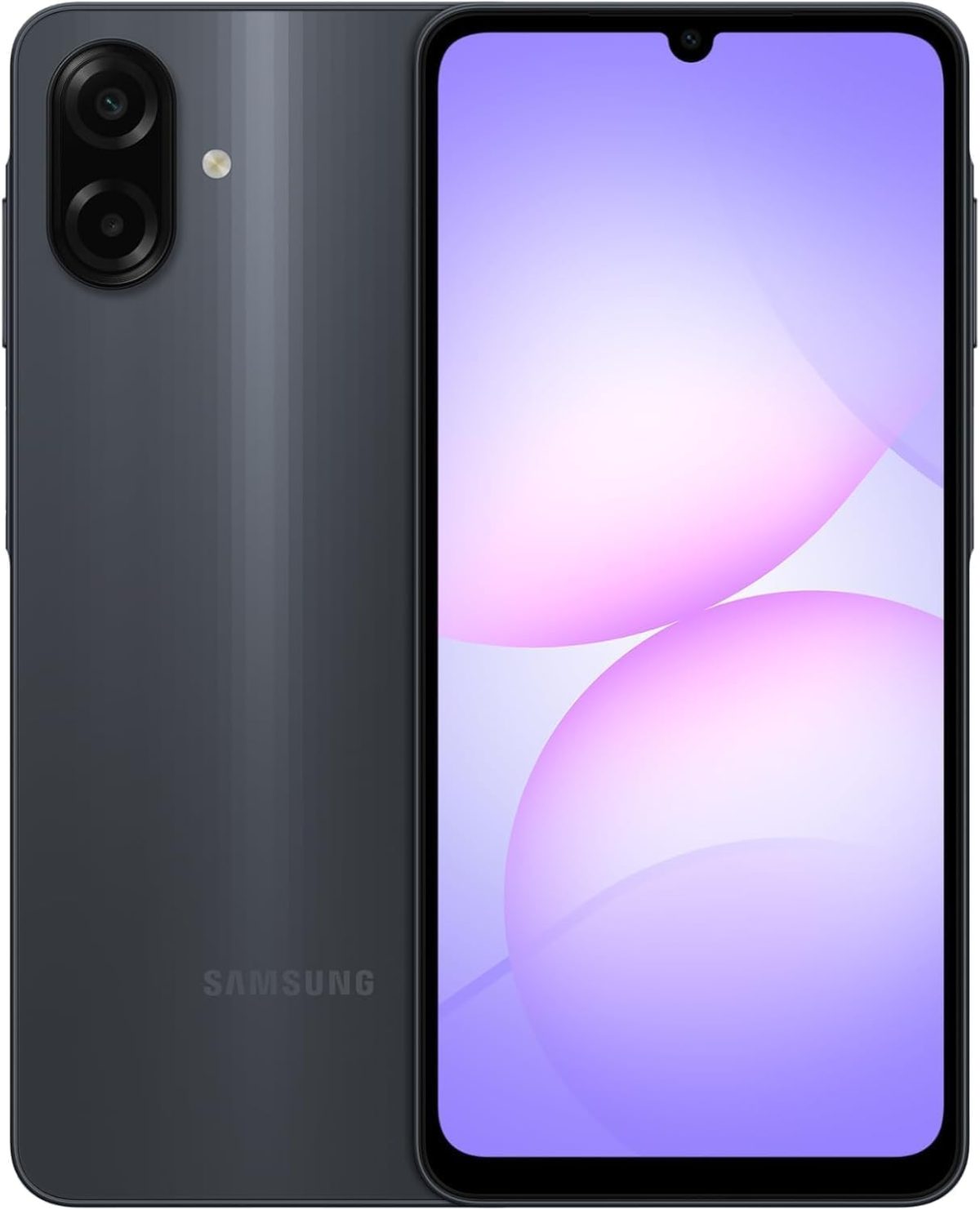Samsung Galaxy A07 LTE (International Version) Smartphone, 128GB Storage, 4GB RAM, 6nm Processor, Large Display, 6x OS Upgrades, Black