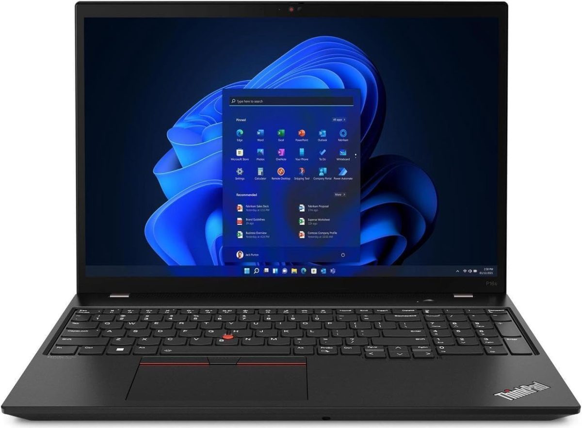Lenovo ThinkPad P16s Gen 2 Laptop with AMD Ryzen 5 PRO 7545U Processor, 16" WUXGA Non-Touch, Anti-Glare, 300Nits Display, 32GB RAM, 1TB SSD, 5MP IR+RGB Cam, AMD Radeon 740M, FP Reader, and Win 11 Pro